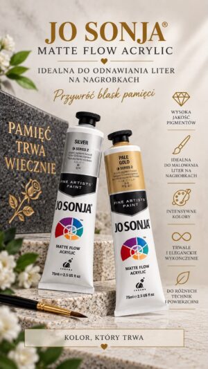 Farba JO SONJA’S Matte Flow Acrylic 75 ml – do odnawiania liter na nagrobkach